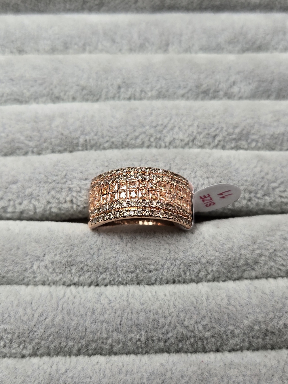 Size 11 Smokey Topaz Cubic Zirconia Rose Gold Plated The Gwen Ring Bomb Party
